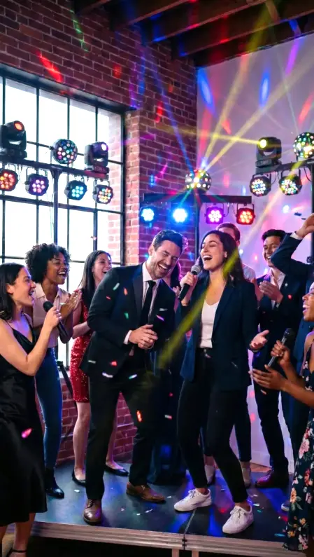 Attività di team building aziendale con musica e intrattenimento per gruppi di lavoro