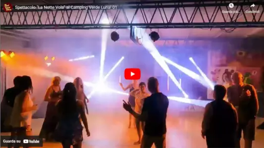 Screenshot del video dello spettacolo musicale La Notte Vola, show dedicato agli anni '80 con musica dal vivo, coreografie e animazione Feel Good Show<br /><br />