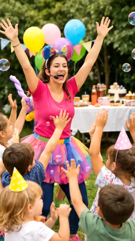 Animatrice fa animazione e baby dance in una Festa di Compleanno per Bambini