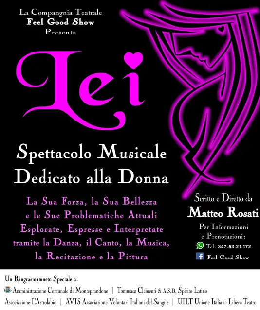 Manifesto ufficiale dello spettacolo "LEI" dedicato alla lotta contro la violenza sulle donne