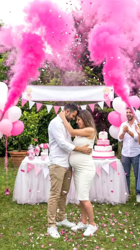 le nostre Smoke Bombs nei colori Rosa e Azzurro. Perfette per creare un'atmosfera emozionante durante i tuoi Baby Shower e Gender Reveal Party.