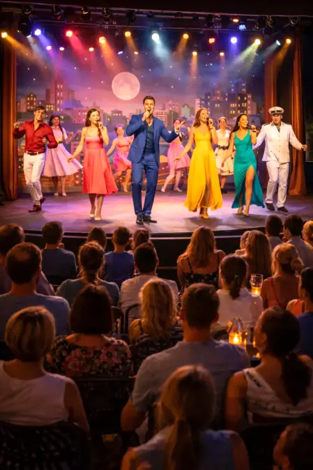 Spettacoli e Animazione serale in villaggio turistico con musica, balli di gruppo e intrattenimento