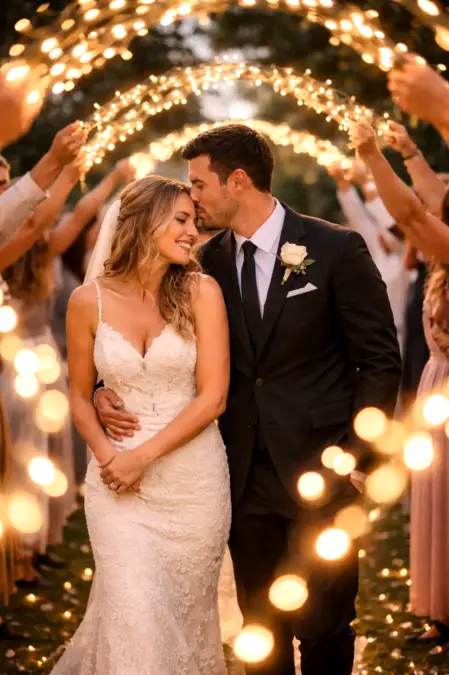 Coppia di sposi si emoziona durante  il loro ingresso nella sala principale del ricevimento di matrimonio organizzato da Matteo Rosati a san benedetto del tronto